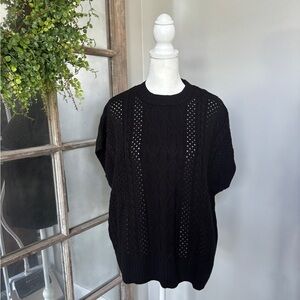 ASOS Design Men’s Extreme Oversized Knitted Tank in Cable Knit Black - Size M